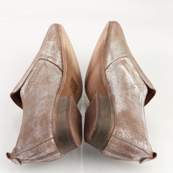 Seychelles Womens Bootie Size 8 Distress Silver Metallic Slip On Shoes Point Toe - Picture 6 of 12